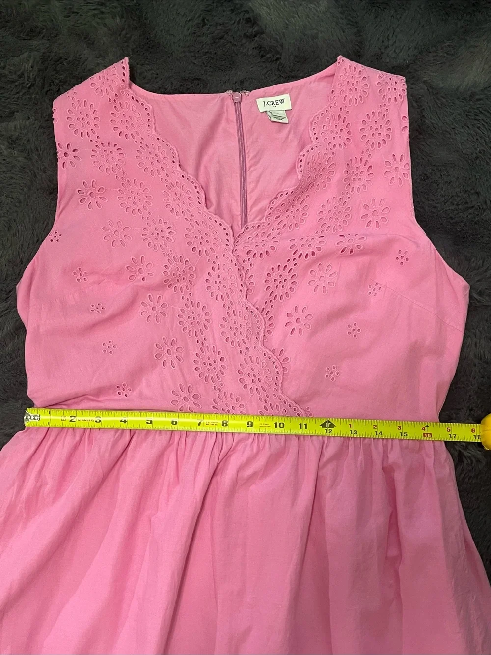 J.Crew Pink Eyelet Sleeveless Cotton Dress Size 12